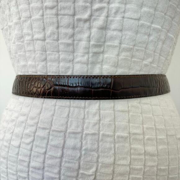 Brighton Marcus Reversible Leather Belt Brown Black Two Tone Gold Silver M/L - Picture 3 of 11